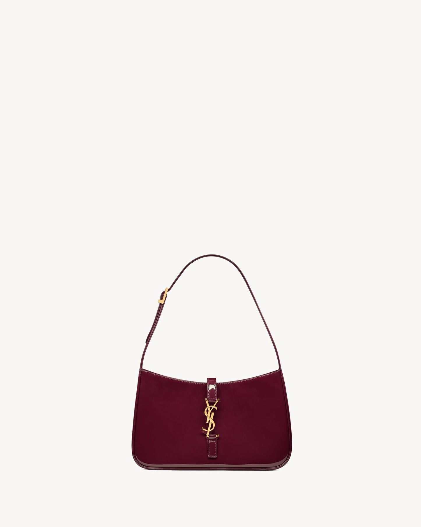YL - Le 5 à 7 Patent Leather Hobo – Burgundy Elegance